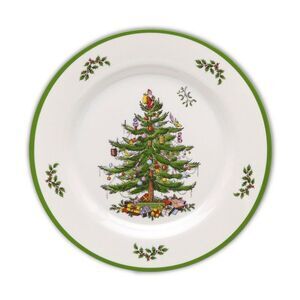 Christmas Tree Melamine 11" Dinner Plates Set/4 Shatterproof